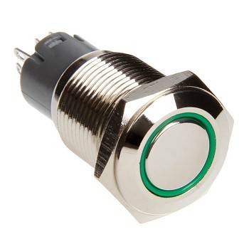 Race Sport - Race Sport LED Momentary Switch (Green) (RS-16MM-LEDG)