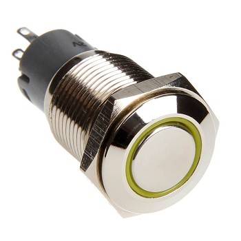 Race Sport - Race Sport LED Two Position on/off Switch Yellow (RS-2P16MM-LEDY)