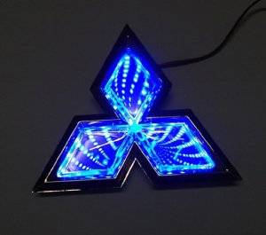 Race Sport - Race Sport 3D LED Logo Badge (Mitsubishi-Blue) (RS-3DLED-MIT-B)