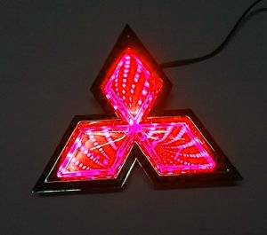 Race Sport - Race Sport 3D LED Logo Badge (Mitsubishi-Red) (RS-3DLED-MIT-R)