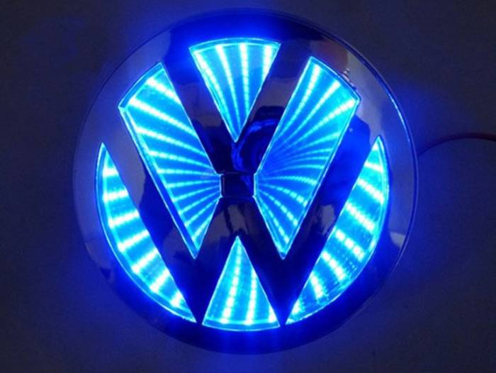 Race Sport - Race Sport 3D LED Logo Badge (Volkswagen-Blue) (RS-3DLED-VW-B)