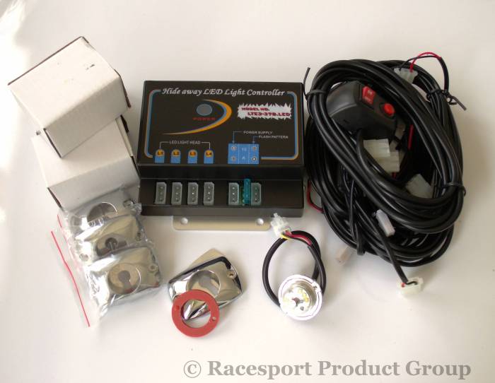 Race Sport - Race Sport 4-LED Professional Strobe Light Kit (White) (RS-RTE3-307B(W))