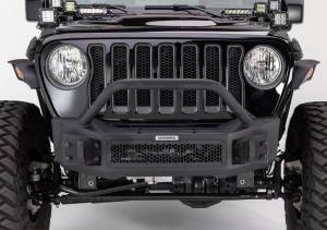 Go Rhino - Go Rhino - 331101T - Rockline Winch & LED Ready Front Stubby Bumper with Over rider Light Mount Bar - Image 1