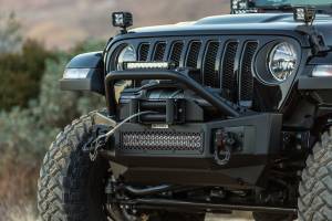 Go Rhino - Go Rhino - 331101T - Rockline Winch & LED Ready Front Stubby Bumper with Over rider Light Mount Bar - Image 2