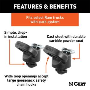 CURT - CURT Safety Chain Anchors 60617 - Image 2