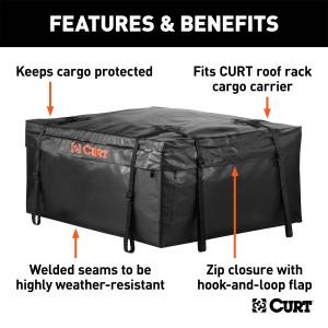 CURT - CURT Waterproof Rooftop Carrier Cargo Bag 18220 - Image 3