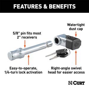 CURT - CURT Right Angle Hitch Pin Lock 23510 - Image 2
