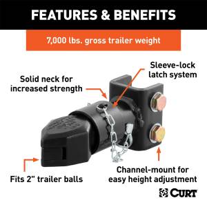CURT - CURT Adjustable Sleeve-Lock Channel Coupler 25319 - Image 3