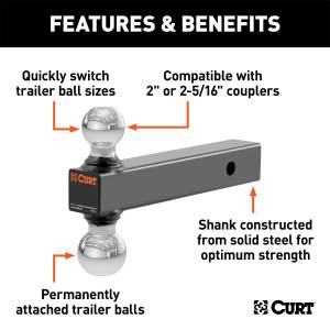 CURT - CURT Class III/IV Multi Ball Mount 45665 - Image 2