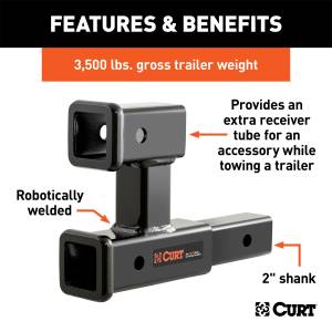 CURT - CURT Dual Receiver Tube Extension 45792 - Image 2