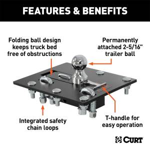 CURT - CURT Folding Ball Gooseneck Hitch 61052 - Image 3