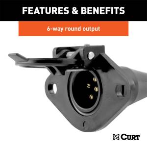 CURT - CURT 6-Way Round Connector Socket 58130 - Image 3
