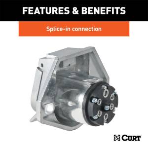 CURT - CURT 7-Way Round Connector Socket 58170 - Image 3