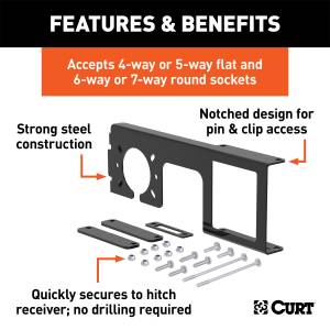 CURT - CURT Trailer Wire Connector Bracket 58003 - Image 2