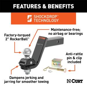 CURT - CURT RockerBall Adjustable Cushion Hitch Ball Mount 45144 - Image 2