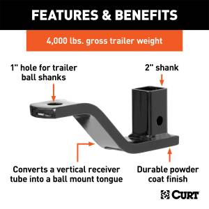 CURT - CURT Vertical Receiver Ball Mount 45003 - Image 2