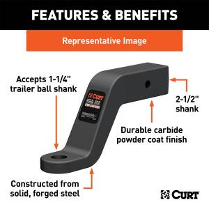 CURT - CURT Class V Commercial Duty Ball Mount 45456 - Image 3