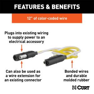 CURT - CURT 2-Way Flat Connector Plug and Socket 58020 - Image 2