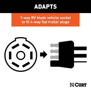 CURT - CURT 7-Way RV Blade Vehicle Adapter To 4-Way Flat Trailer Plug 57271 - Image 3