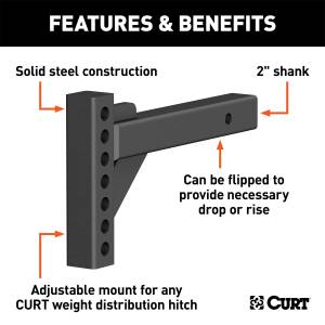 CURT - CURT Adjustable Weight Distribution Shanks 17102 - Image 2