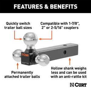 CURT - CURT Multi-Ball Ball Mount 45001 - Image 2