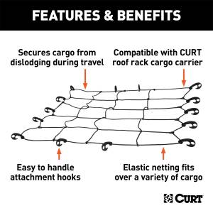 CURT - CURT Roof Mounted Cargo Rack Net 18200 - Image 2