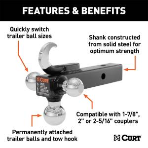 CURT - CURT Tri-Ball With Hook 45675 - Image 3