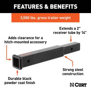 CURT - CURT Receiver Extender 45795 - Image 2