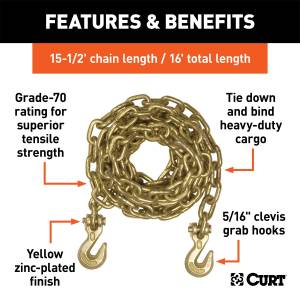 CURT - CURT Transport Binder Safety Chain Assembly 80306 - Image 2