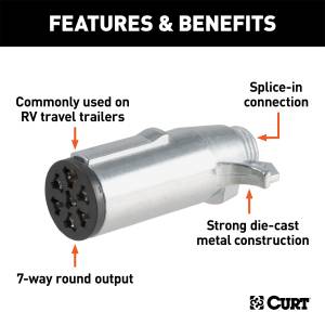 CURT - CURT 7-Way Round Connector Plug 58160 - Image 2