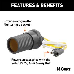 CURT - CURT 2-Way Flat To Cigarette Lighter Power Adapter 58313 - Image 2