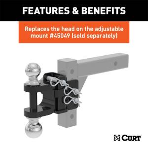 CURT - CURT Dual-Ball And Clevis Bar Mount 45008 - Image 3