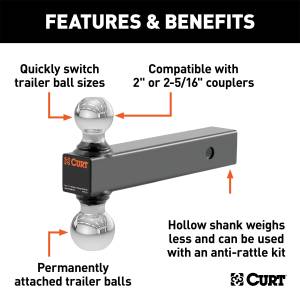 CURT - CURT Multi-Ball Ball Mount 45002 - Image 2
