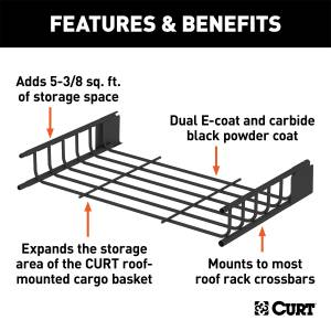 CURT - CURT Roof Mounted Cargo Rack Extension 18117 - Image 2