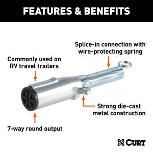 CURT - CURT 7-Way Round Connector Plug w/Spring 58181 - Image 2