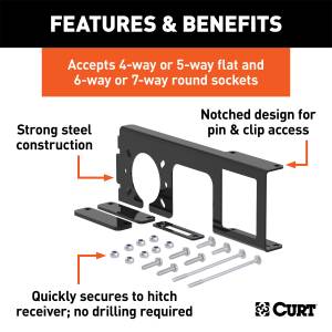 CURT - CURT Trailer Wire Connector Bracket 58000 - Image 2