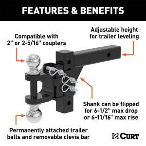 CURT - CURT Adjustable Multi-Purpose Mount And Shank 45049 - Image 2