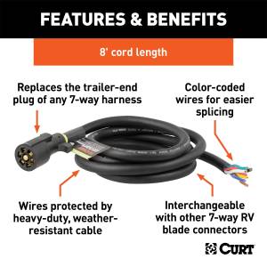 CURT - CURT Replacement 7-Way RV Blade Harness 56602 - Image 2