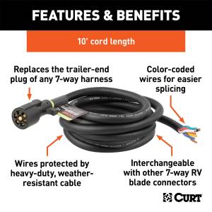 CURT - CURT Replacement 7-Way RV Blade Harness 56603 - Image 2