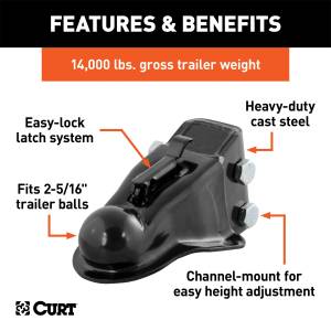 CURT - CURT Adjustable Sleeve-Lock Channel Coupler 25330 - Image 3