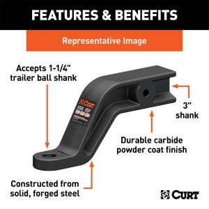 CURT - CURT Industrial Duty Forged Ball Mount 45431 - Image 3