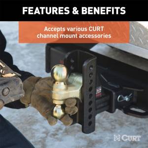 CURT - CURT Adjustable Channel Ball Mount 45908 - Image 7