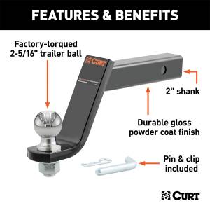 CURT - CURT Class III Loaded Ball Mount 45065 - Image 2