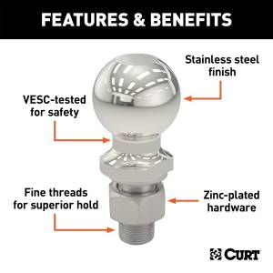 CURT - CURT Trailer Hitch Ball 40056 - Image 2