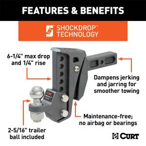 CURT - CURT Rebellion XD Adjustable Cushion Hitch Ball Mount 45980 - Image 2
