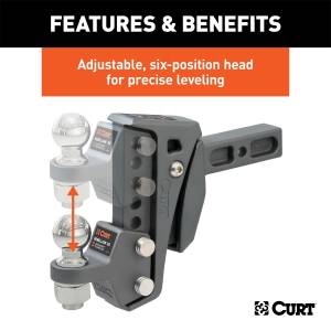 CURT - CURT Rebellion XD Adjustable Cushion Hitch Ball Mount 45980 - Image 7