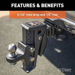 CURT - CURT Rebellion XD Adjustable Cushion Hitch Ball Mount 45980 - Image 8
