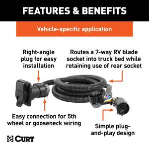 CURT - CURT Custom Wiring Harness Extension 56070 - Image 2