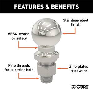 CURT - CURT Trailer Hitch Ball 40053 - Image 2