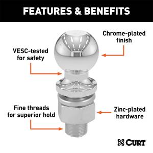 CURT - CURT Trailer Hitch Ball 40090 - Image 2